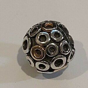 Authentic PANDORA Silver & 14k Gold *Retired* Oh Bead Charm 790325